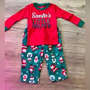 Carter’s Santa Little Helper Pajamas, size 18m, red and green